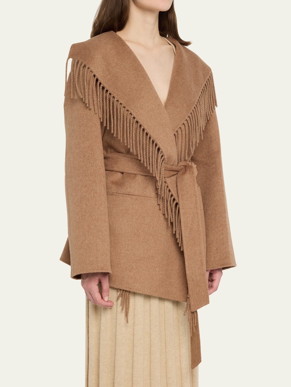 SIMKHAI
Rowen Fringe Belted Wool-Blend Jacket Womens sz M - Picture 5 of 5